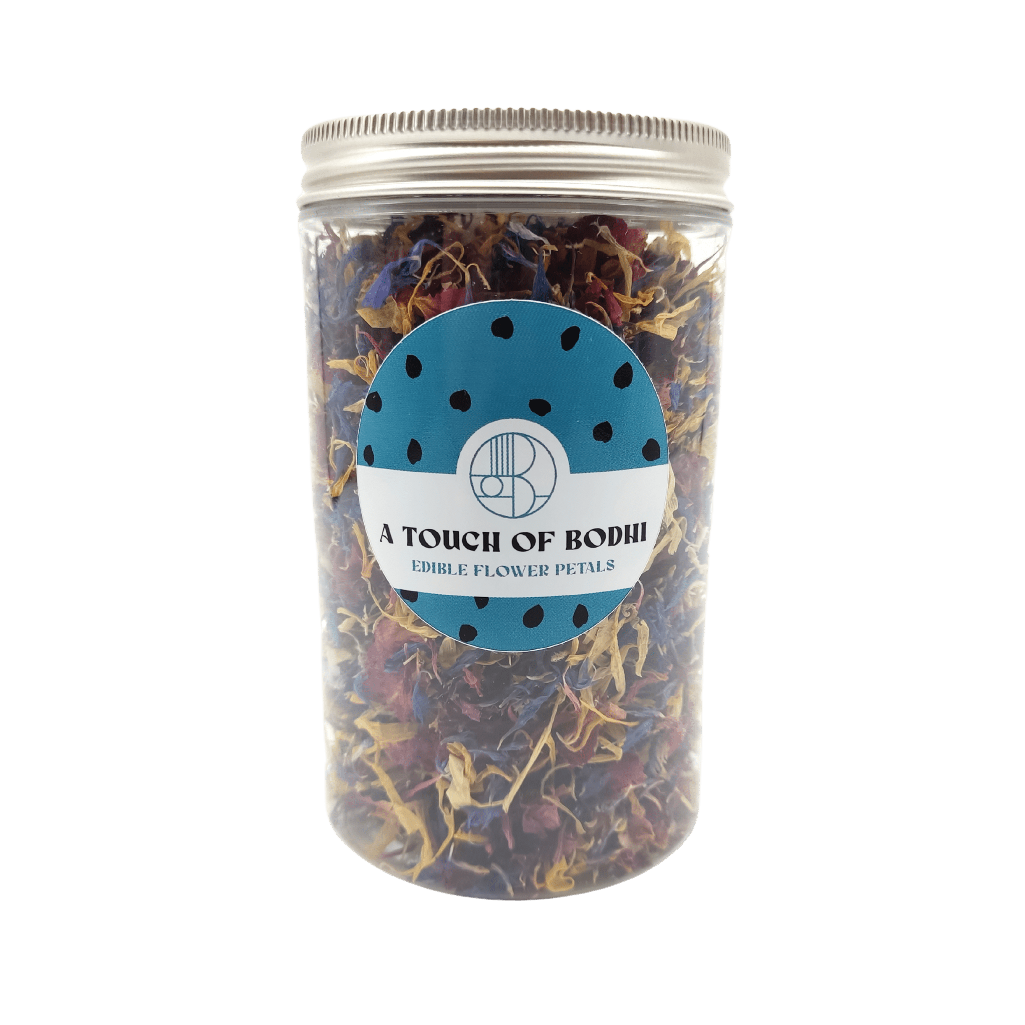 A touch of Bodhi - Bodhi Drinks - 20gr - eetbare gedroogde bloemblaadjes - korenbloem - goudsbloem - lavendel - rozenblaadjes - belgisch product - decoratie - versiering - eetbaar - afwerking - taart - flower - sprinkle