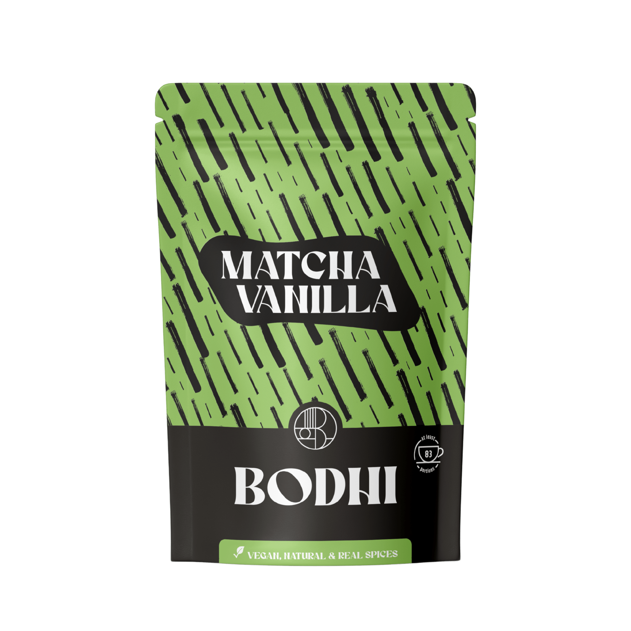 Matcha Vanilla - Bodhi Drinks - 83 latte's pouch - belgisch product - premium Japanese matcha - easy to prepare - high in fiber - less sugar - minder suiker - vegan